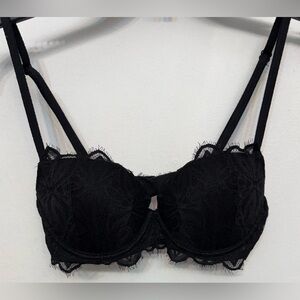 Victoria’s Secret PINK Black Lace Date Push Up Bra Size 34B- Now Discontinued